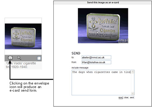 Fig 04: Send e-card information screen
